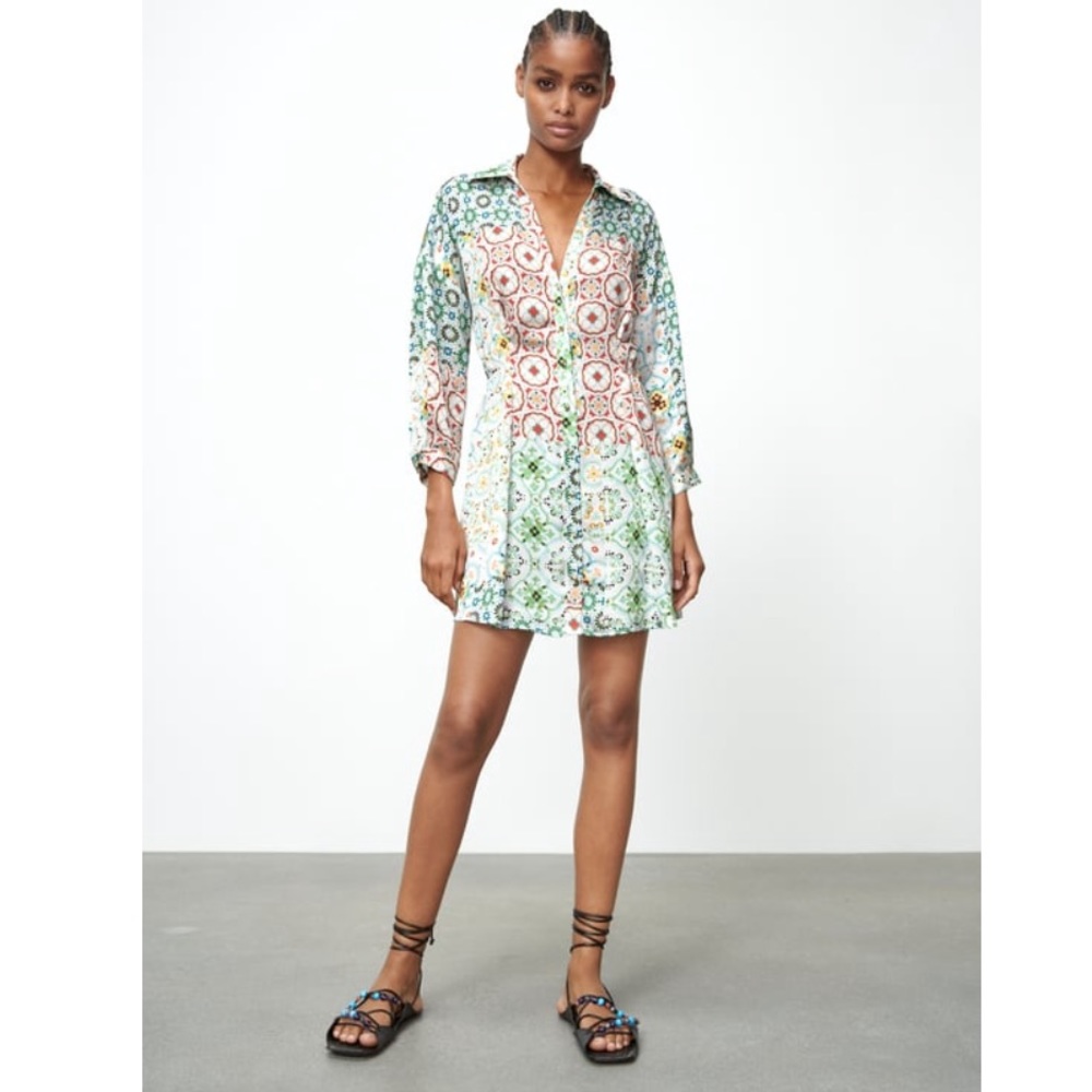 Zara printed shirt dress